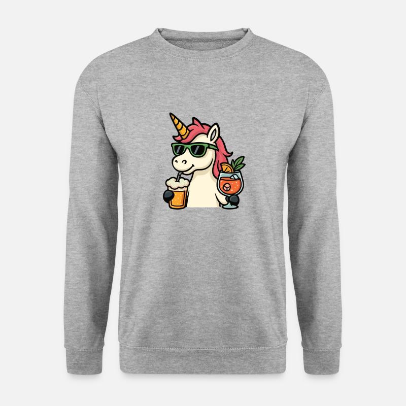 Party Einhorn Getränke - Unisex Pullover - Weißgrau meliert