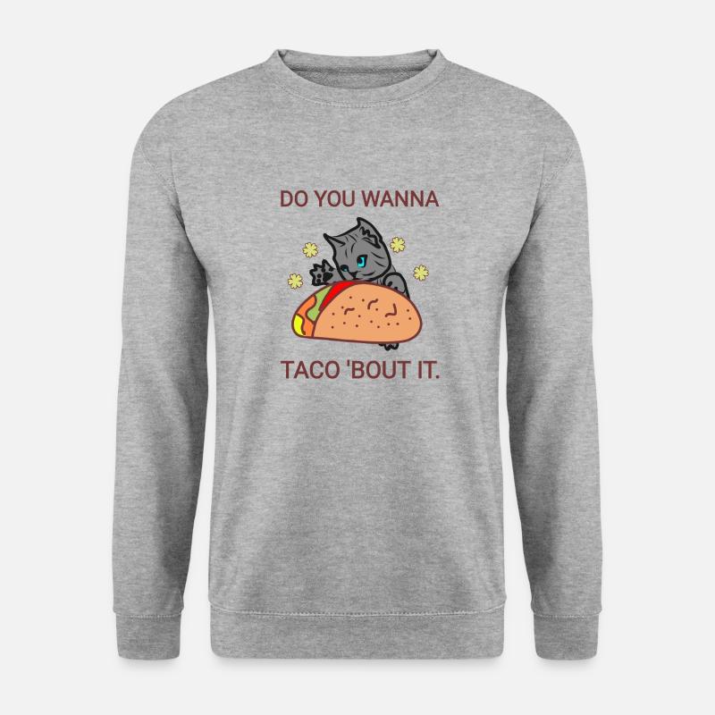 Willst du Taco drüber - Unisex Pullover - Weißgrau meliert