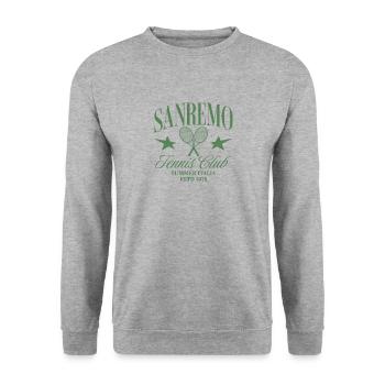 Sanremo Tennis Club Retro Italy Summer retro rich - Unisex Sweatshirt - salt & pepper - Front - Alina (178cm) & Michal (187cm)