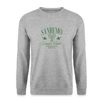 Sanremo Tennis Club Retro Italy Summer retro rich - Unisex Sweatshirt - salt & pepper - Front - Alina (178cm) & Michal (187cm)