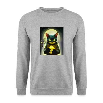 MoonLit Cyber Lemon Mystic Sticker : T-shirt gamer - Sweat-shirt Unisexe - gris chiné - Devant - Alina (178cm) & Michal (187cm)