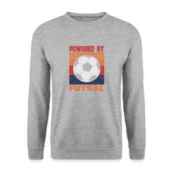Propulsé par Futsal Retro Energy Athlete Print - Sweat-shirt Unisexe - gris chiné - Devant - Alina (178cm) & Michal (187cm)