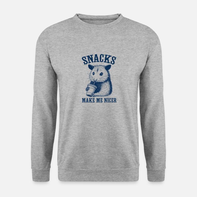 Design drôle d’opossum - Sweat-shirt Unisexe - gris chiné
