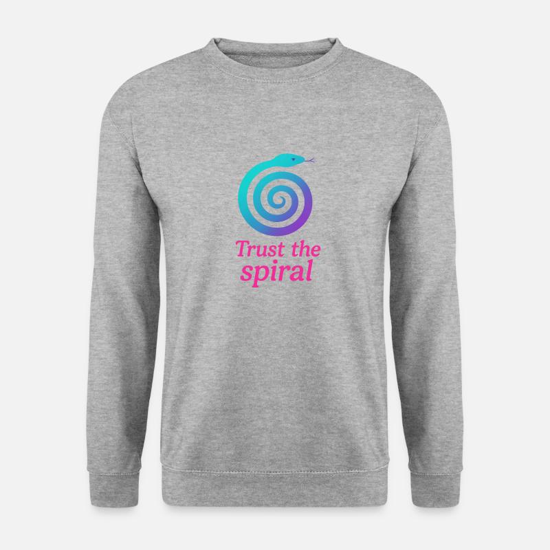 Trust the Spiral - Schlange - Unisex Pullover - Weißgrau meliert