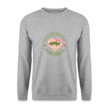 alcatraz alligator süss - Unisex Pullover - Weißgrau meliert - Vorne - Alina (178cm) & Michal (187cm)