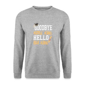 Goodbye Middle School Hello High School - Unisex Sweatshirt - salt & pepper - Front - Alina (178cm) & Michal (187cm)