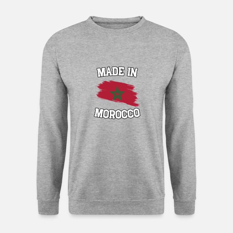 Made in Morocco - Unisex Pullover - Weißgrau meliert