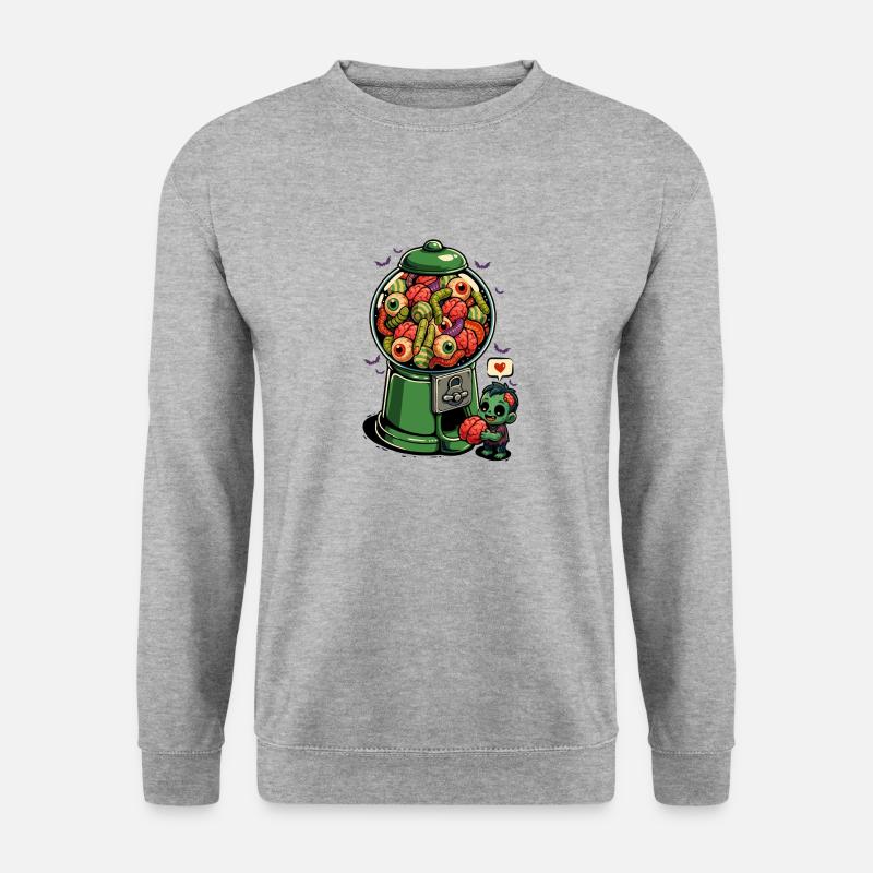 Kaugummi-Zombie - Unisex Pullover - Weißgrau meliert
