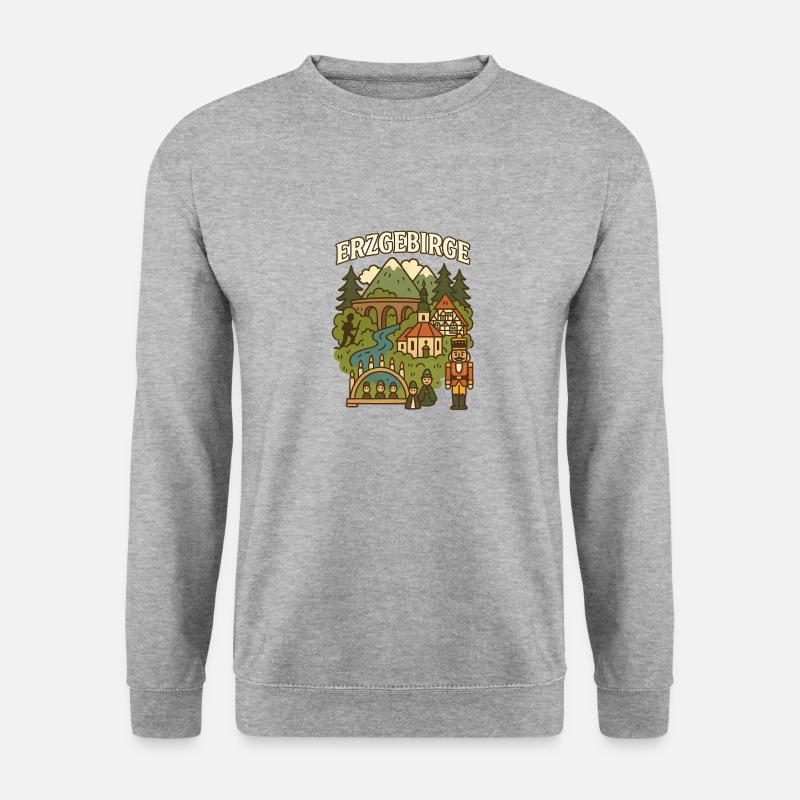 Erzgebirge Nussknacker - Unisex Pullover - Weißgrau meliert
