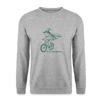 Off To Cause A Kerfuffle Frog On Bike Funny Animal - Unisex Sweatshirt - salt & pepper - Front - Alina (178cm) & Michal (187cm)