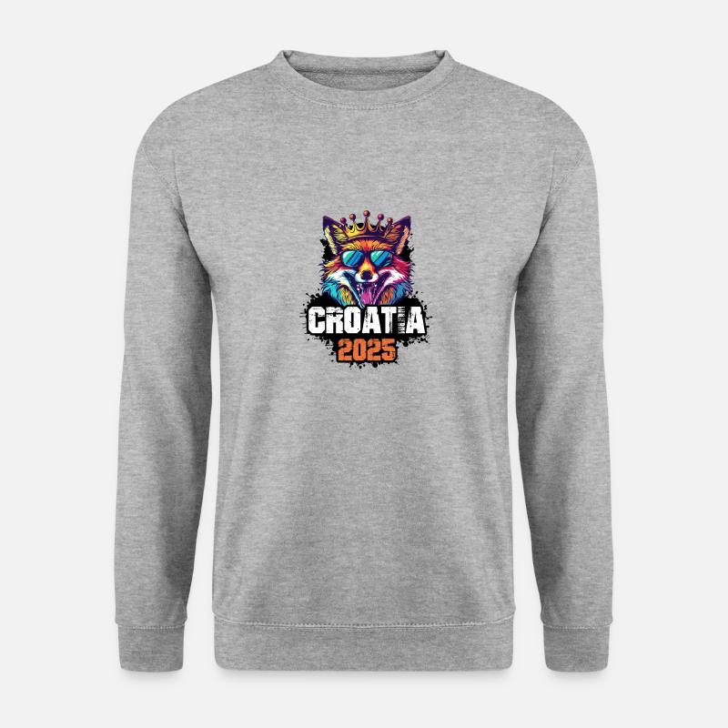 Croatia 2025 Vacation Fox - Unisex Sweatshirt - salt & pepper