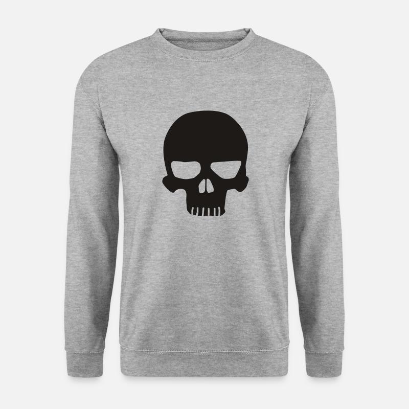 Skull - Unisex Pullover - Weißgrau meliert