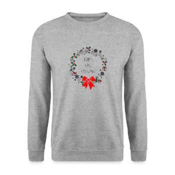 Bumps First Christmas - Unisex Sweatshirt - salt & pepper - Front - Alina (178cm) & Michal (187cm)