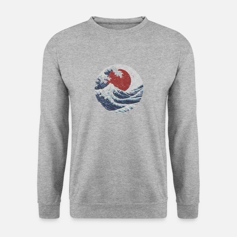 Wilde Meerlandschaft - Unisex Pullover - Weißgrau meliert