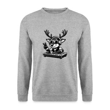 DJ Renne - Sweat-shirt Unisexe - gris chiné - Devant - Alina (178cm) & Michal (187cm)