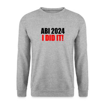 Abi 2024 - Unisex Pullover - Weißgrau meliert - Vorne - Alina (178cm) & Michal (187cm)