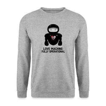 Love Machine: Fully Operational - Unisex Sweatshirt - salt & pepper - Front - Alina (178cm) & Michal (187cm)