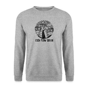 Cash Flow Queen - Unisex Sweatshirt - salt & pepper - Front - Alina (178cm) & Michal (187cm)