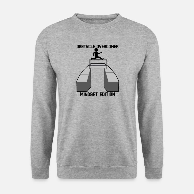 Hindernisüberwindung: Mindset Edition - Unisex Pullover - Weißgrau meliert