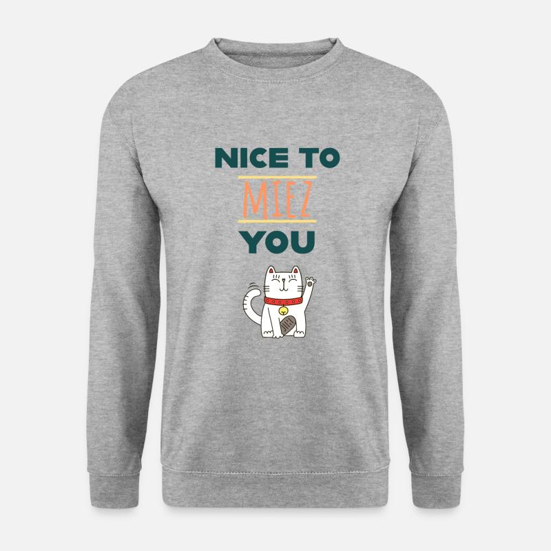 Nice to miez you! - Unisex Pullover - Weißgrau meliert