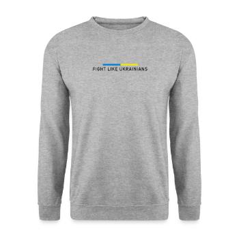 Combattez comme les Ukrainiens - Sweat-shirt Unisexe - gris chiné - Devant - Alina (178cm) & Michal (187cm)