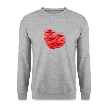 HEART. HEARTS. SAINT VALENTINE. LOVE. LOVE. CHRISTMAS - Unisex Sweatshirt - salt & pepper - Front - Alina (178cm) & Michal (187cm)