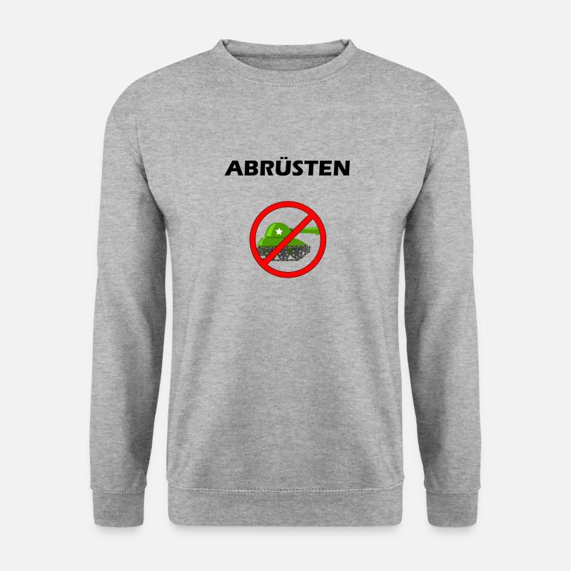 Abrüsten. Friedens Desing - Unisex Pullover - Weißgrau meliert