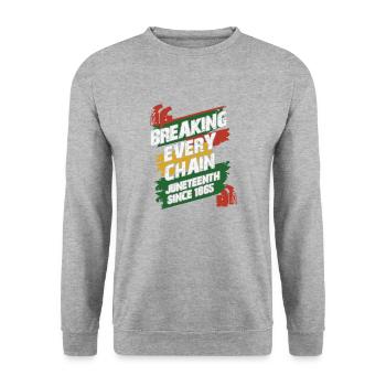 Juneteenth Black History Day Pride Gift - Unisex Sweatshirt - salt & pepper - Front - Alina (178cm) & Michal (187cm)