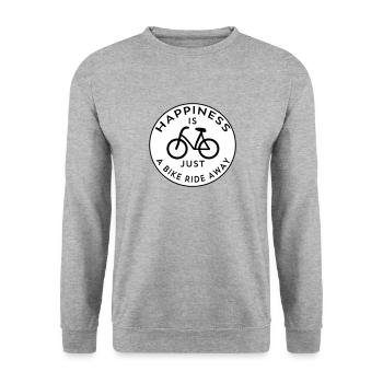 HAPPINESS BIKE RIDE - Unisex Pullover - Weißgrau meliert - Vorne - Alina (178cm) & Michal (187cm)