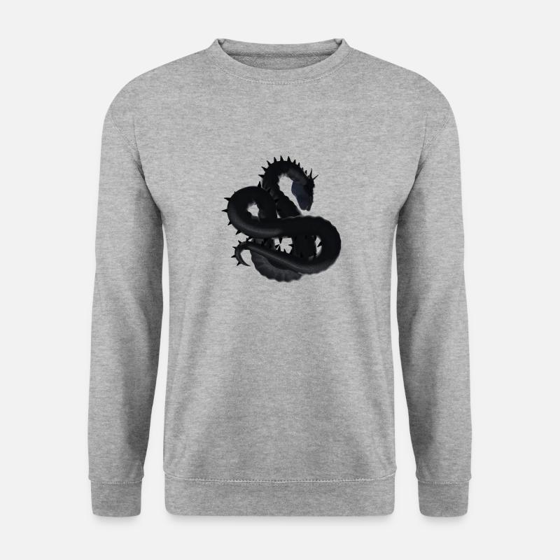 Drache - Unisex Pullover - Weißgrau meliert