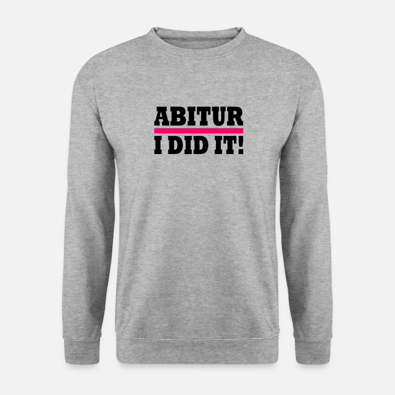 Abitur - Unisex Pullover - Weißgrau meliert