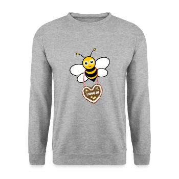 in love bee on the - Unisex Sweatshirt - salt & pepper - Front - Alina (178cm) & Michal (187cm)