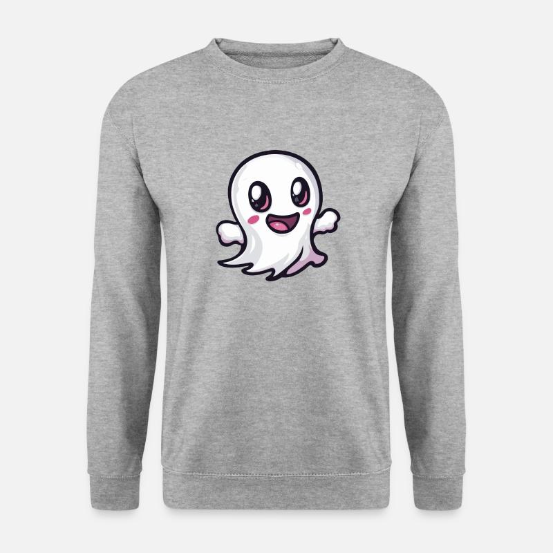Geist Halloween Comic Baby - Unisex Pullover - Weißgrau meliert