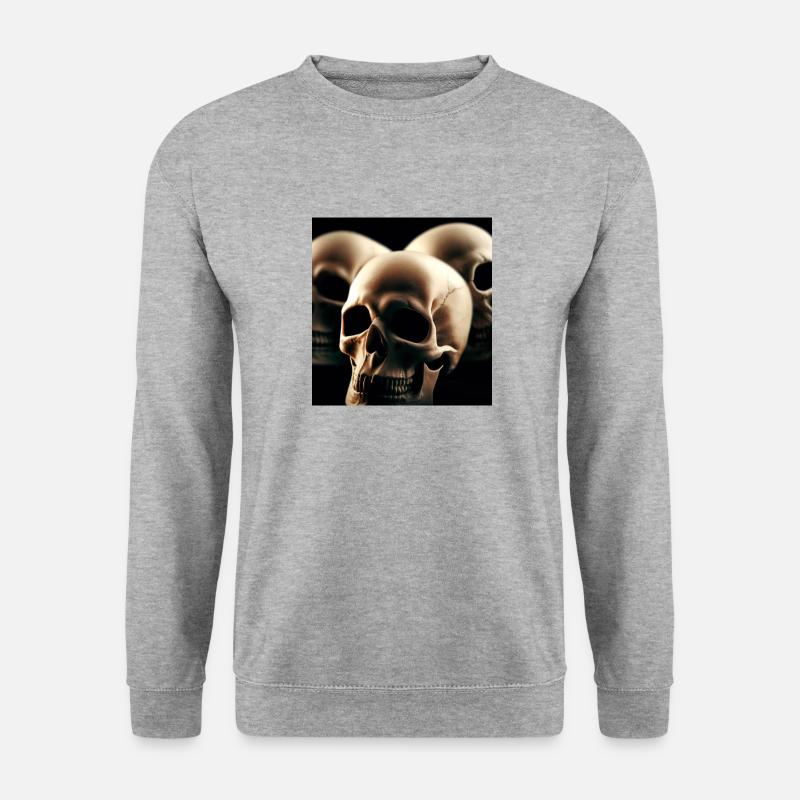 Toten kopf disgn - Unisex Pullover - Weißgrau meliert