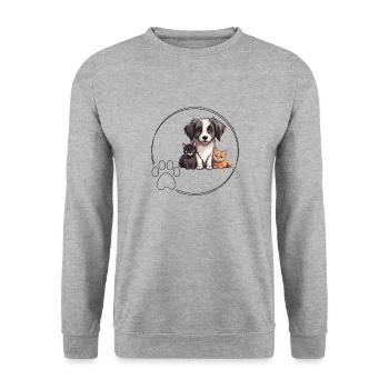 Dogs and cats love - Unisex Sweatshirt - salt & pepper - Front - Alina (178cm) & Michal (187cm)