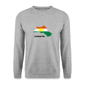 Kurdistan Landkarte - Unisex Pullover - Weißgrau meliert - Vorne - Alina (178cm) & Michal (187cm)