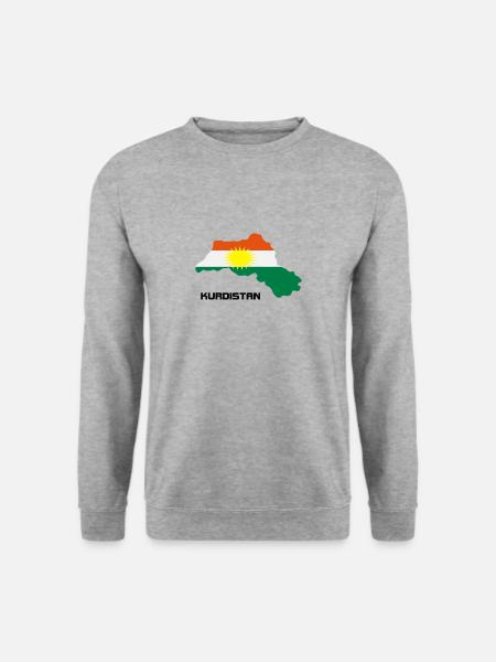 Kurdistan Landkarte - Unisex Pullover - Weißgrau meliert