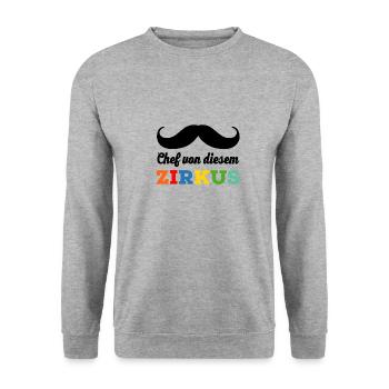 Chef von diesem Zirkus - Unisex Pullover - Weißgrau meliert - Vorne - Alina (178cm) & Michal (187cm)