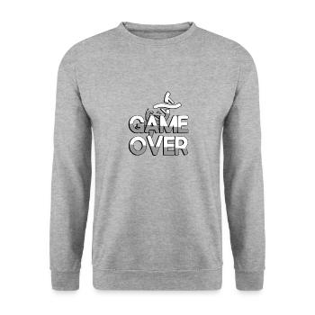 GAME OVER + DNA - Gaming - Unisex Sweatshirt - salt & pepper - Front - Alina (178cm) & Michal (187cm)