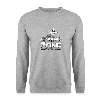GAMING ZONE + DNA - Gaming - Unisex Sweatshirt - salt & pepper - Front - Alina (178cm) & Michal (187cm)