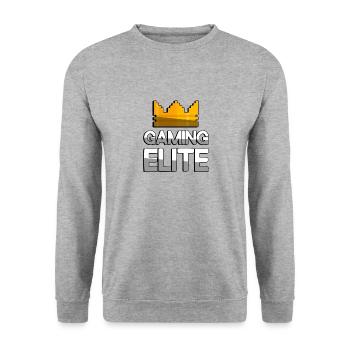 GAMING ELITE + King Crown - Gaming - Unisex Sweatshirt - salt & pepper - Front - Alina (178cm) & Michal (187cm)