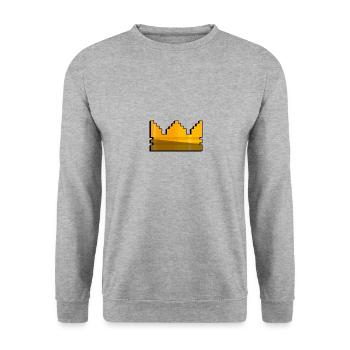 King Crown / Krone - Pixelart - Unisex Sweatshirt - salt & pepper - Front - Alina (178cm) & Michal (187cm)