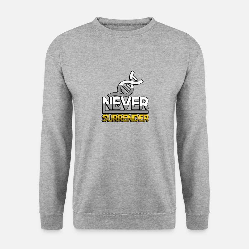 NEVER SURRENDER (Jaune) + ADN - Jeux - Sweat-shirt Unisexe - gris chiné