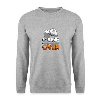 GAME OVER (Orange) + Contrôleur - Jeux - Sweat-shirt Unisexe - gris chiné - Devant - Alina (178cm) & Michal (187cm)