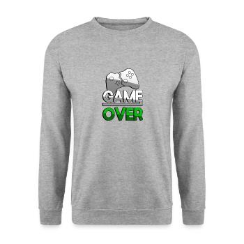 GAME OVER (Green) + Controller - Gaming - Unisex Sweatshirt - salt & pepper - Front - Alina (178cm) & Michal (187cm)