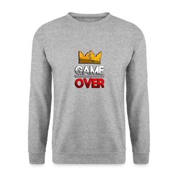 GAME OVER (Red) + King Crown - Gaming - Unisex Sweatshirt - salt & pepper - Front - Alina (178cm) & Michal (187cm)