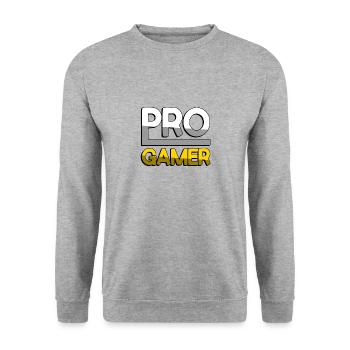 PRO GAMER (Yellow) - Gaming - Unisex Sweatshirt - salt & pepper - Front - Alina (178cm) & Michal (187cm)
