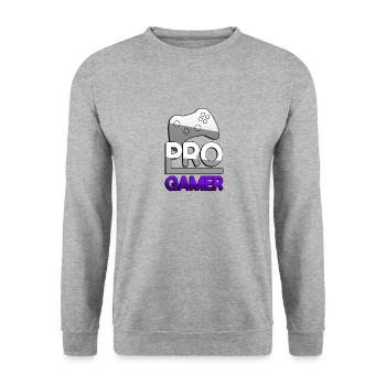 PRO GAMER (Violet) + Contrôleur - Jeux - Sweat-shirt Unisexe - gris chiné - Devant - Alina (178cm) & Michal (187cm)
