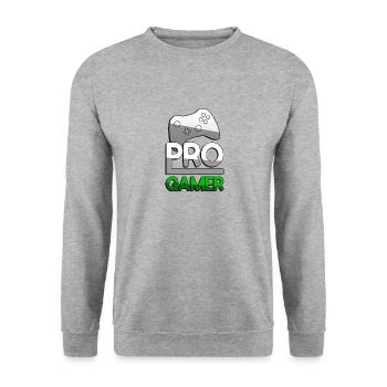 PRO GAMER (Green) + Controller - Gaming - Unisex Sweatshirt - salt & pepper - Front - Alina (178cm) & Michal (187cm)