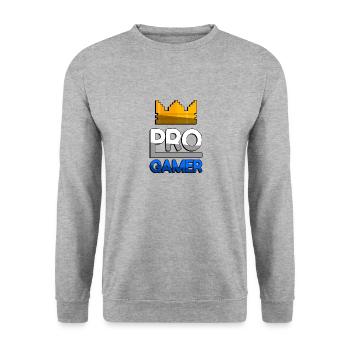 PRO GAMER (Blue) + King Crown - Gaming - Unisex Sweatshirt - salt & pepper - Front - Alina (178cm) & Michal (187cm)